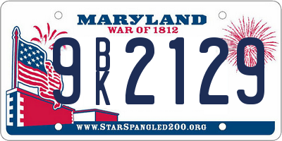 MD license plate 9BK2129
