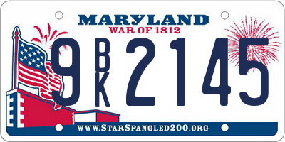 MD license plate 9BK2145
