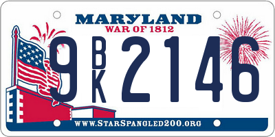 MD license plate 9BK2146