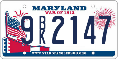 MD license plate 9BK2147