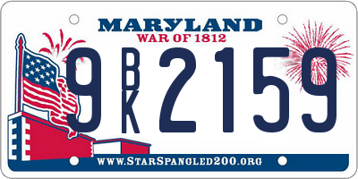 MD license plate 9BK2159