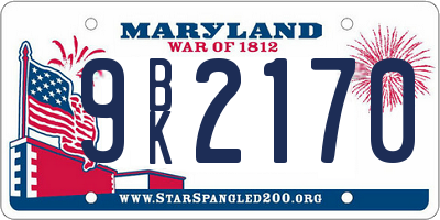 MD license plate 9BK2170