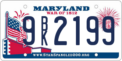 MD license plate 9BK2199