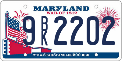 MD license plate 9BK2202