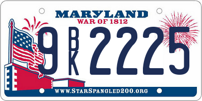 MD license plate 9BK2225