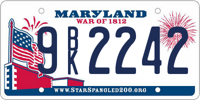 MD license plate 9BK2242