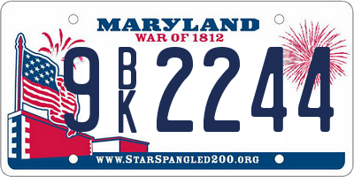 MD license plate 9BK2244