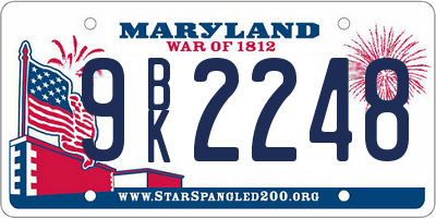 MD license plate 9BK2248