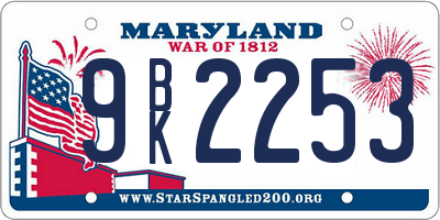 MD license plate 9BK2253