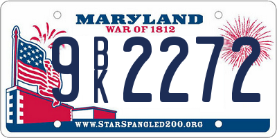 MD license plate 9BK2272