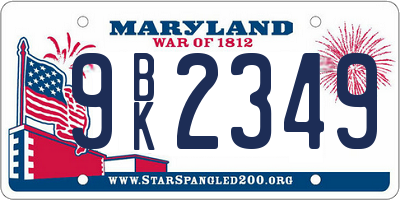 MD license plate 9BK2349