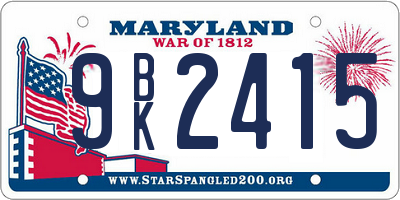 MD license plate 9BK2415