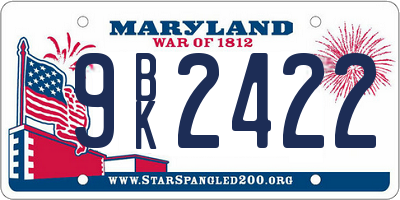 MD license plate 9BK2422