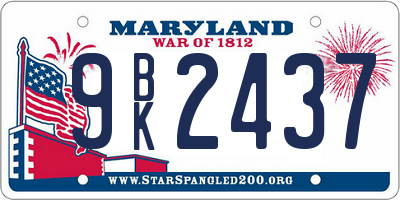 MD license plate 9BK2437