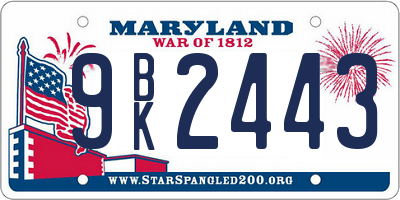 MD license plate 9BK2443