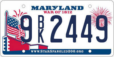 MD license plate 9BK2449