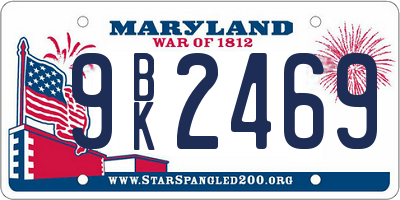 MD license plate 9BK2469