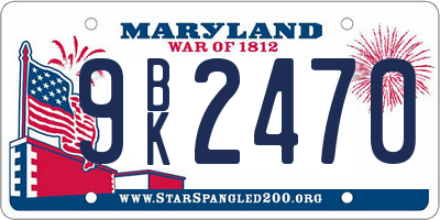 MD license plate 9BK2470