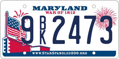 MD license plate 9BK2473