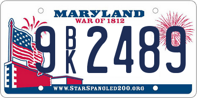 MD license plate 9BK2489