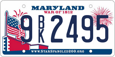 MD license plate 9BK2495