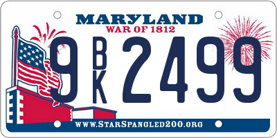MD license plate 9BK2499