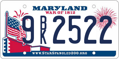 MD license plate 9BK2522