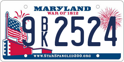 MD license plate 9BK2524