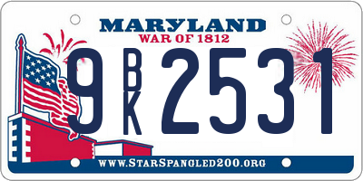 MD license plate 9BK2531
