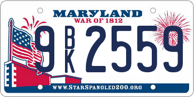 MD license plate 9BK2559