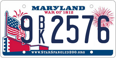 MD license plate 9BK2576