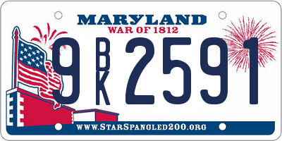 MD license plate 9BK2591