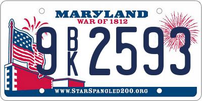 MD license plate 9BK2593