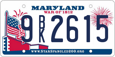 MD license plate 9BK2615