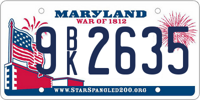 MD license plate 9BK2635