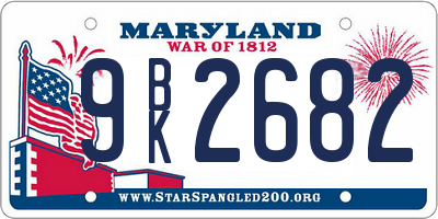 MD license plate 9BK2682