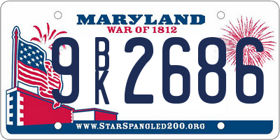 MD license plate 9BK2686