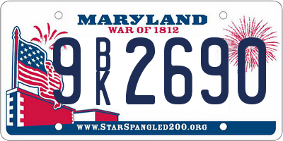 MD license plate 9BK2690