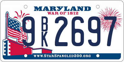 MD license plate 9BK2697