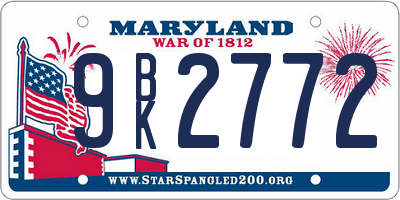 MD license plate 9BK2772