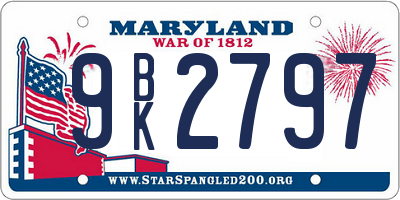 MD license plate 9BK2797