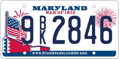 MD license plate 9BK2846