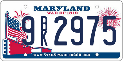 MD license plate 9BK2975