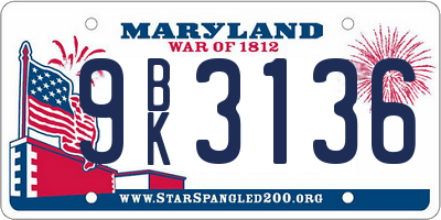 MD license plate 9BK3136
