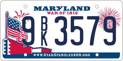 MD license plate 9BK3579