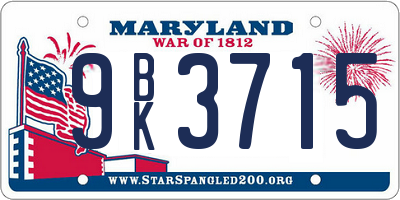 MD license plate 9BK3715