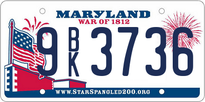 MD license plate 9BK3736
