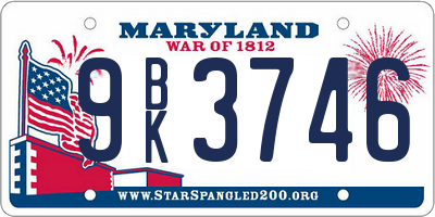 MD license plate 9BK3746