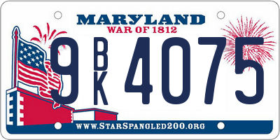 MD license plate 9BK4075