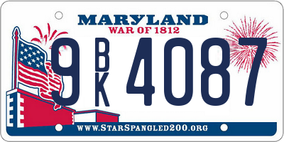 MD license plate 9BK4087